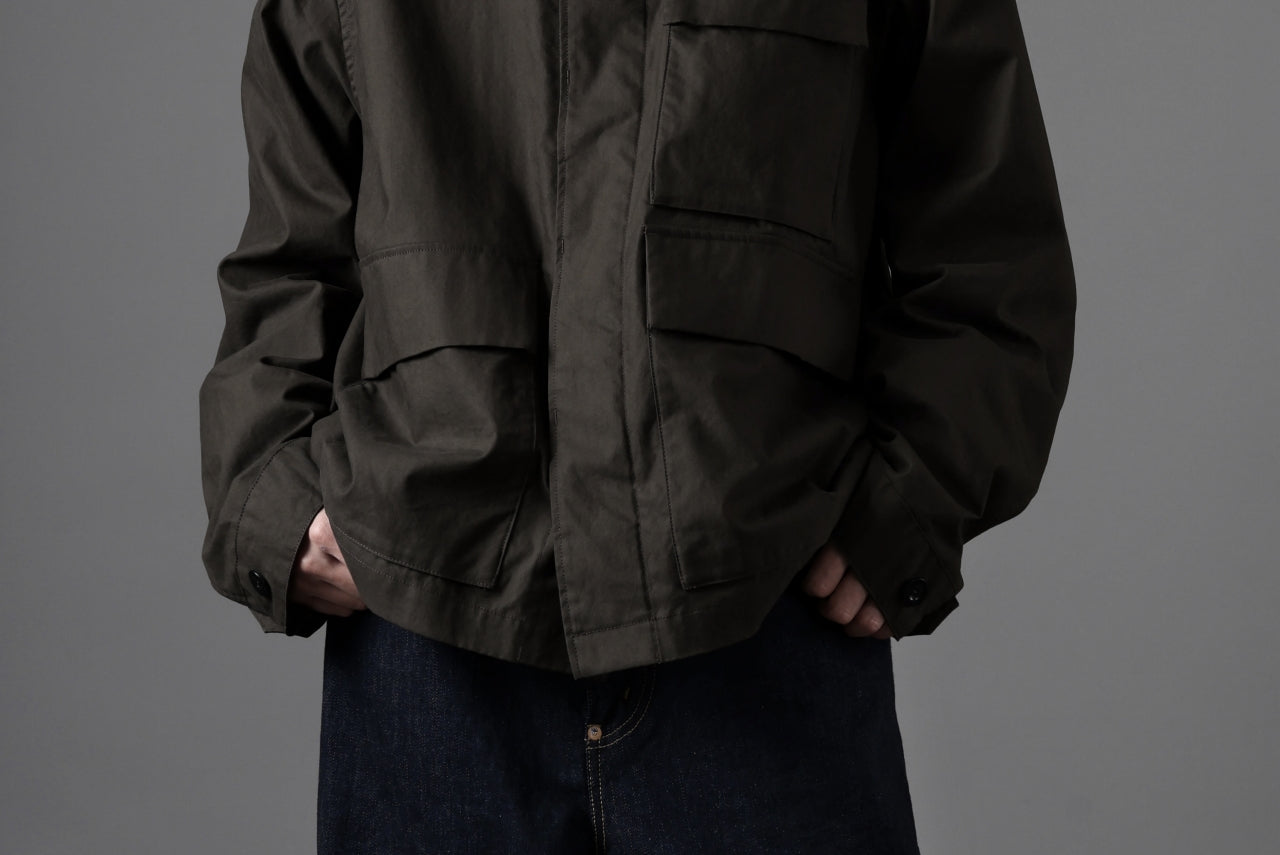 Ten c MIDLAYER FIELD JACKET / PIECE DYED CONYPE MICRO-FIBER (DARK OLIVE)