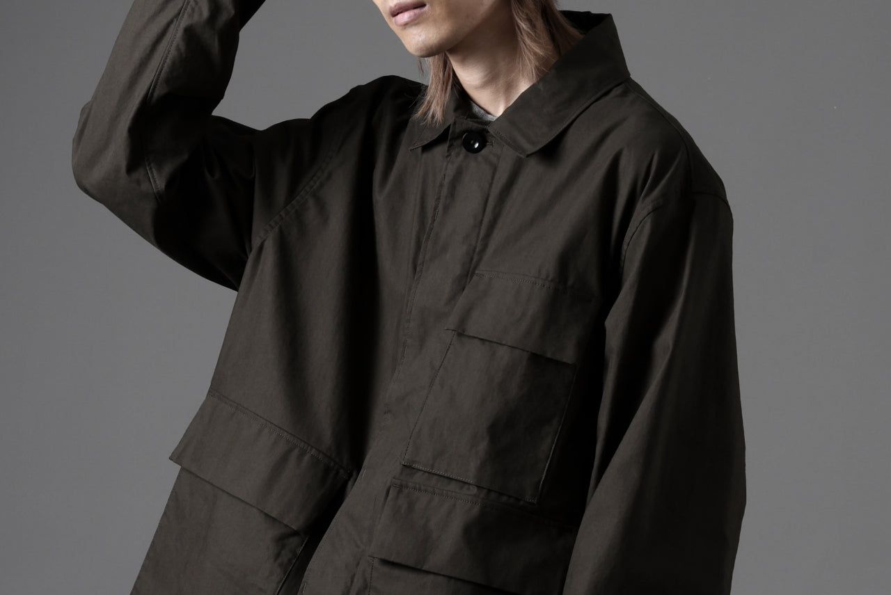 Ten c MIDLAYER FIELD JACKET / PIECE DYED CONYPE MICRO-FIBER (DARK OLIVE)