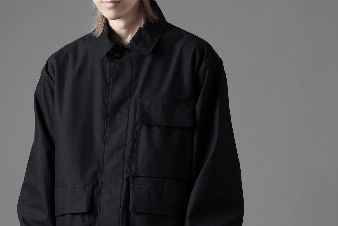 Ten c MIDLAYER FIELD JACKET / PIECE DYED CONYPE MICRO-FIBER (BLACK)