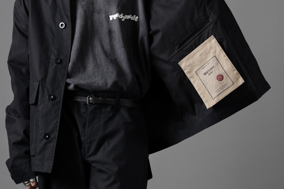 画像をギャラリービューアに読み込む, Ten c MIDLAYER FIELD JACKET / PIECE DYED CONYPE MICRO-FIBER (BLACK)