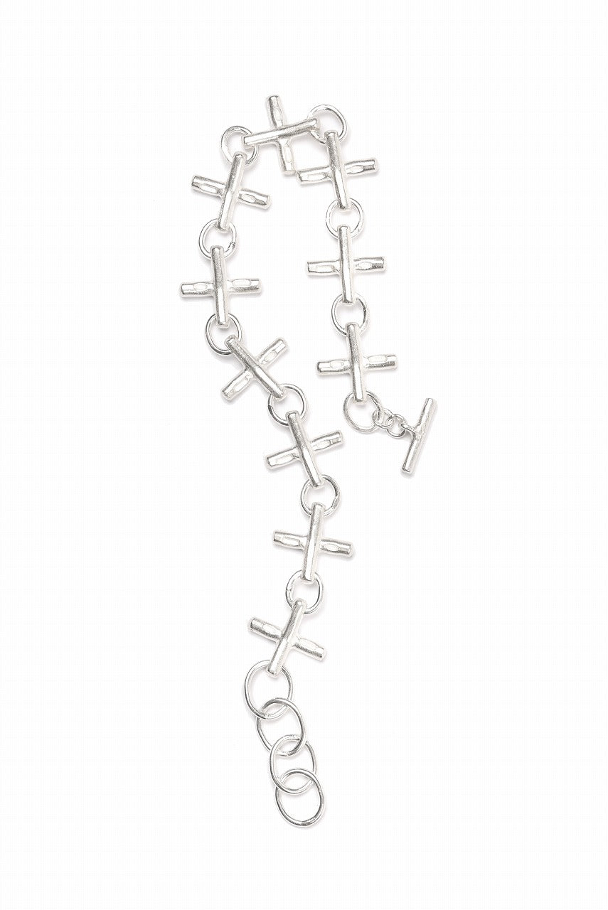 Load image into Gallery viewer, m.a+ cross multiple silver cross bracelet / AB+++ AG (SILVER)