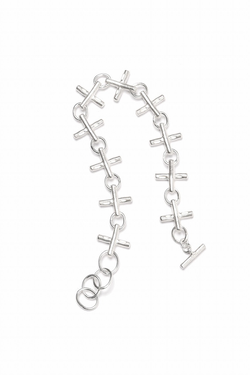 Load image into Gallery viewer, m.a+ cross multiple silver cross bracelet / AB+++ AG (SILVER)