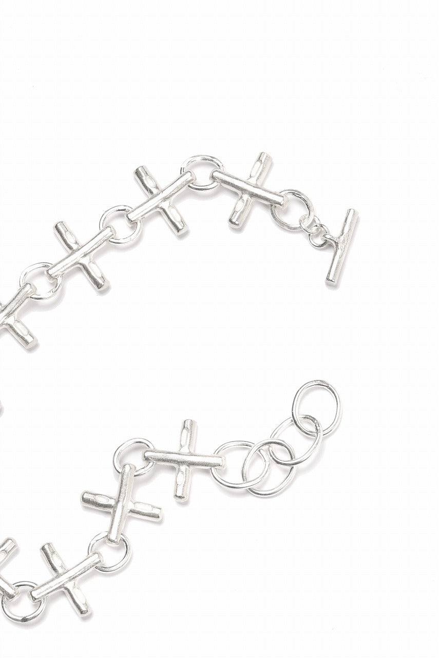 Load image into Gallery viewer, m.a+ cross multiple silver cross bracelet / AB+++ AG (SILVER)