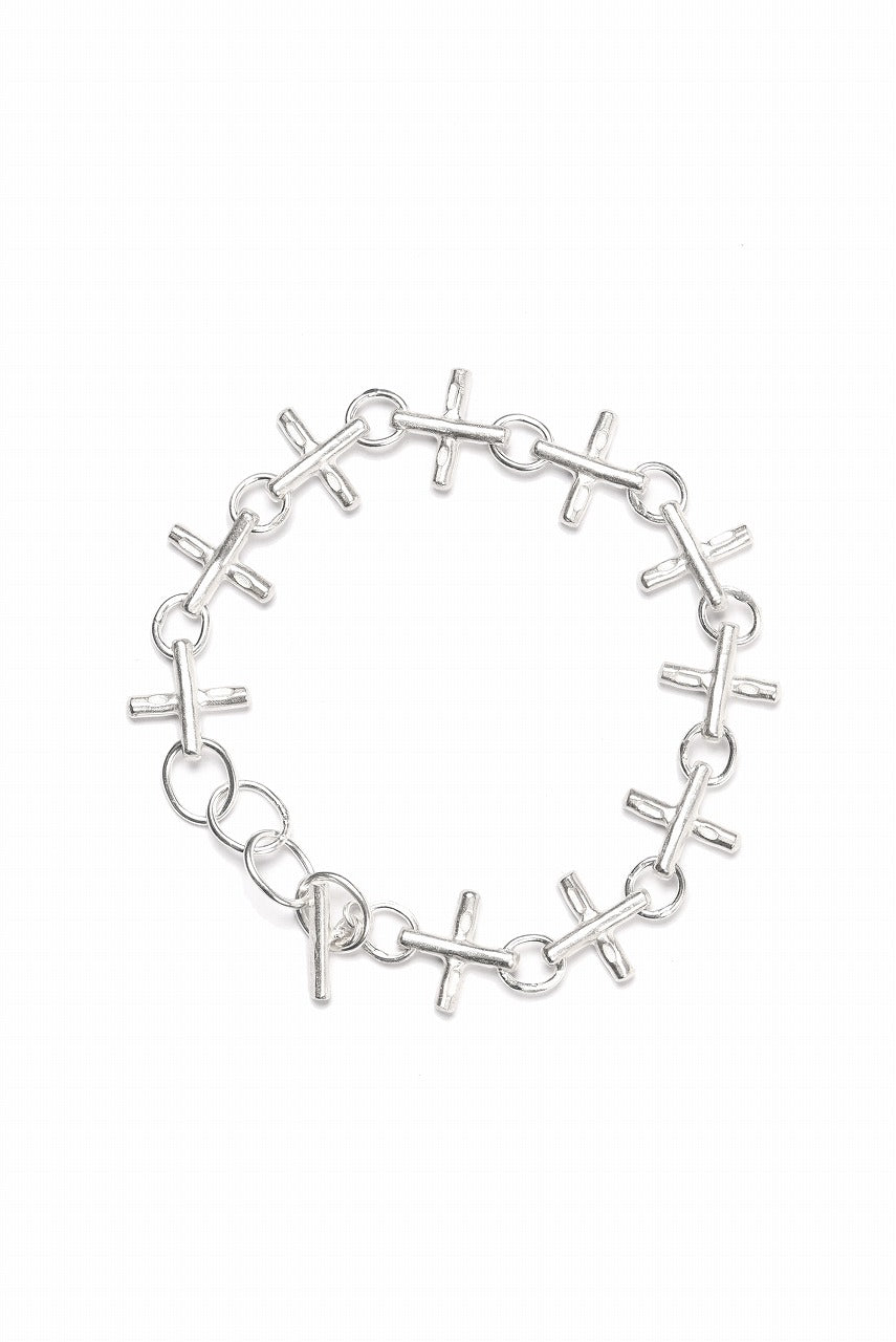 Load image into Gallery viewer, m.a+ cross multiple silver cross bracelet / AB+++ AG (SILVER)
