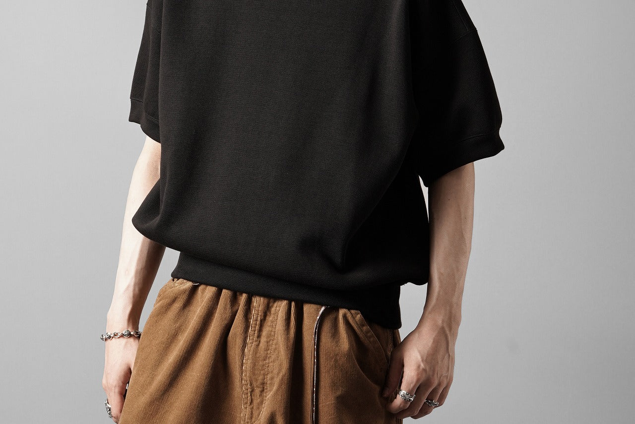 N/07 BASIC TOP / RIBBED CARDBOARD KNIT JERSEY (BLACK)
