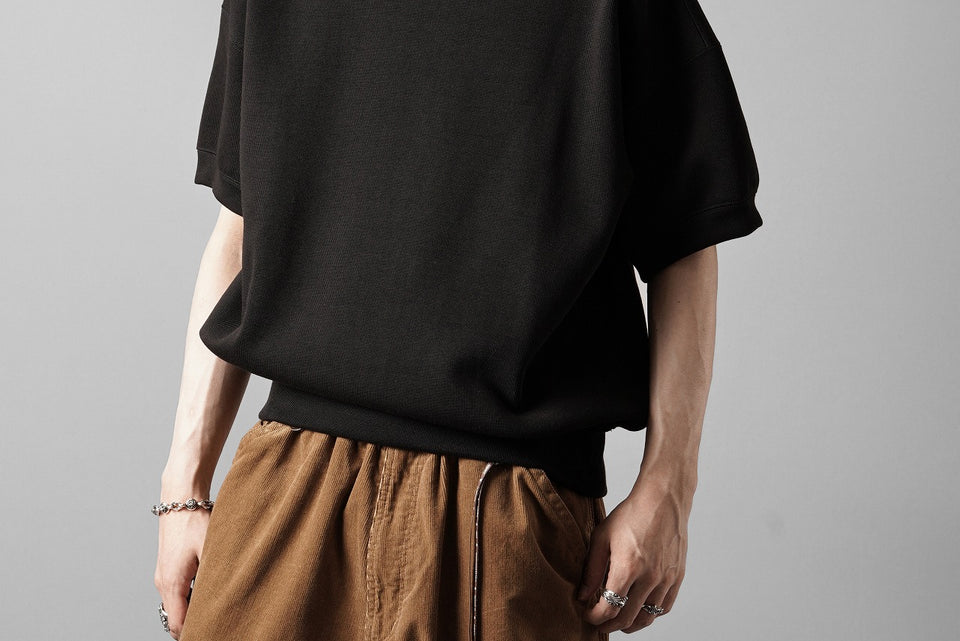 画像をギャラリービューアに読み込む, N/07 BASIC TOP / RIBBED CARDBOARD KNIT JERSEY (BLACK)