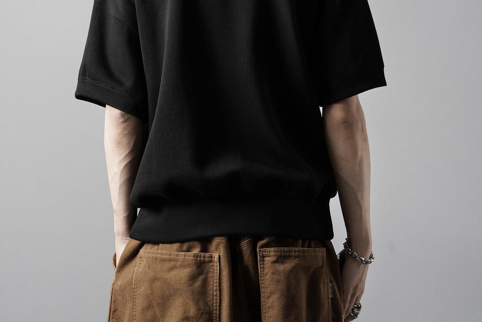 画像をギャラリービューアに読み込む, N/07 BASIC TOP / RIBBED CARDBOARD KNIT JERSEY (BLACK)