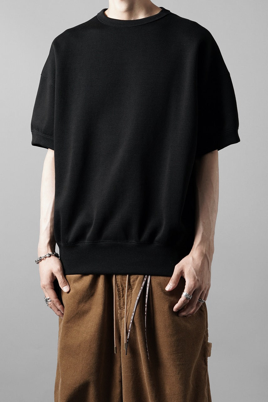 画像をギャラリービューアに読み込む, N/07 BASIC TOP / RIBBED CARDBOARD KNIT JERSEY (BLACK)