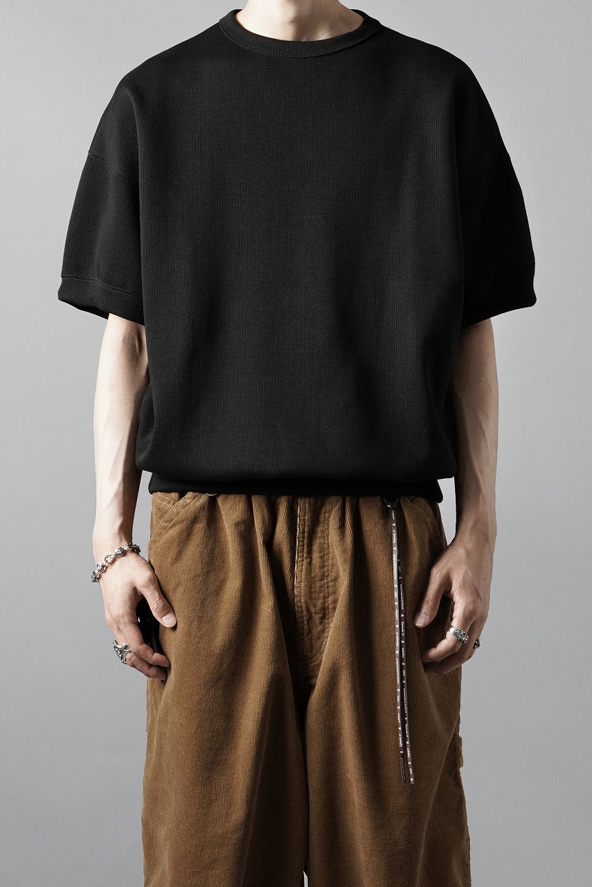 N/07 BASIC TOP / RIBBED CARDBOARD KNIT JERSEY (BLACK)