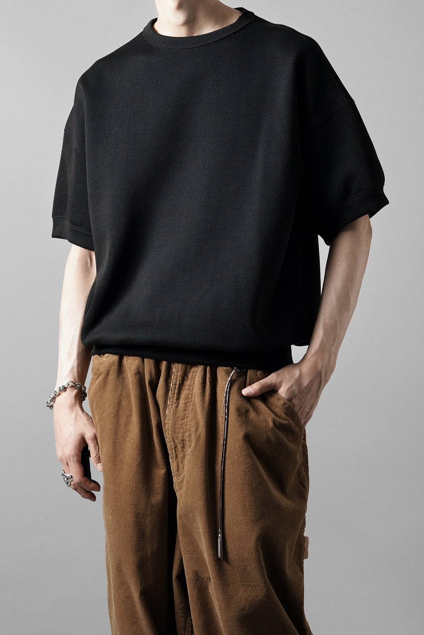 画像をギャラリービューアに読み込む, N/07 BASIC TOP / RIBBED CARDBOARD KNIT JERSEY (BLACK)