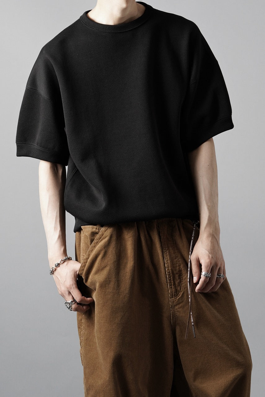 画像をギャラリービューアに読み込む, N/07 BASIC TOP / RIBBED CARDBOARD KNIT JERSEY (BLACK)