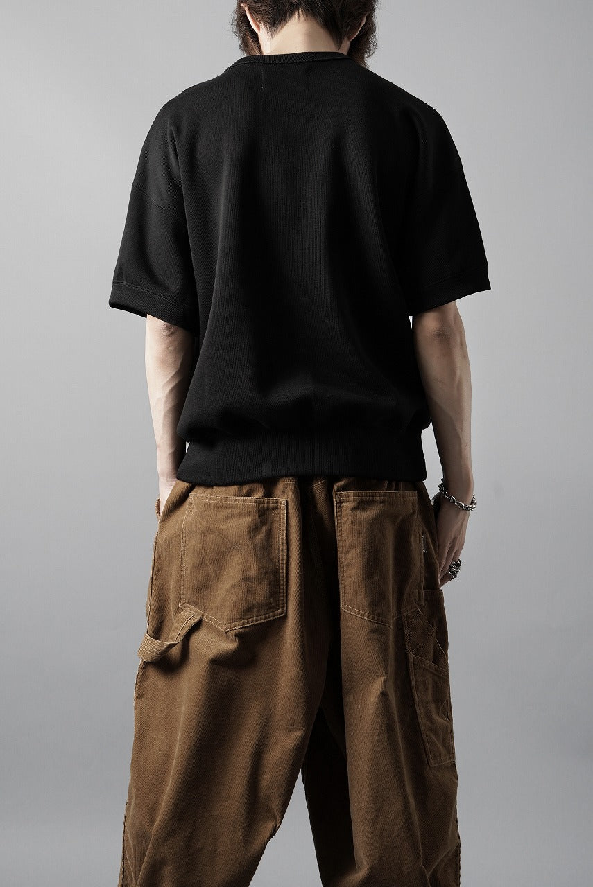 画像をギャラリービューアに読み込む, N/07 BASIC TOP / RIBBED CARDBOARD KNIT JERSEY (BLACK)