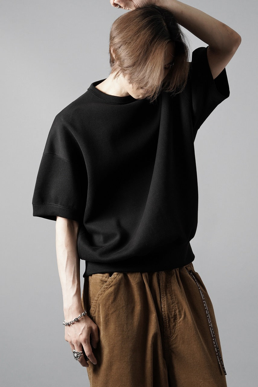 画像をギャラリービューアに読み込む, N/07 BASIC TOP / RIBBED CARDBOARD KNIT JERSEY (BLACK)