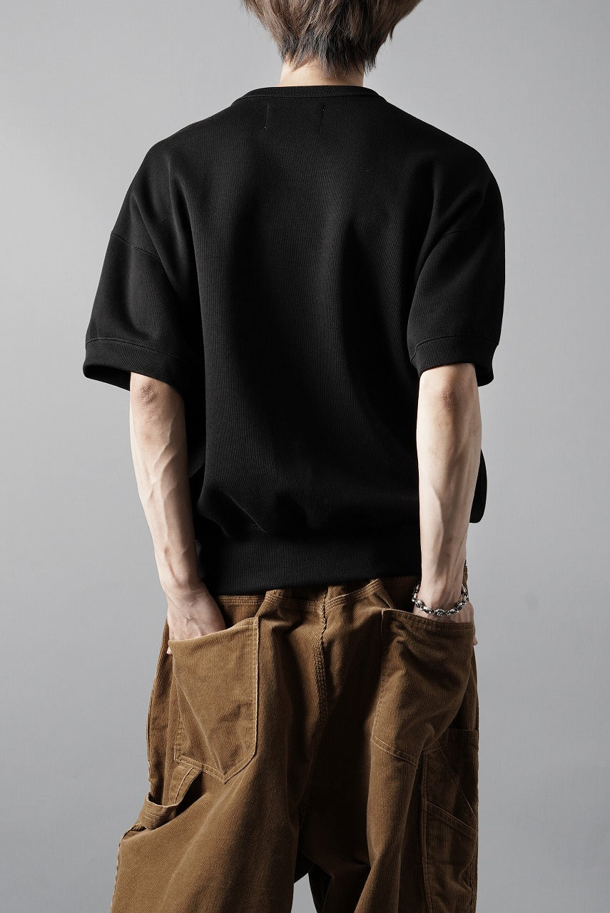 画像をギャラリービューアに読み込む, N/07 BASIC TOP / RIBBED CARDBOARD KNIT JERSEY (BLACK)