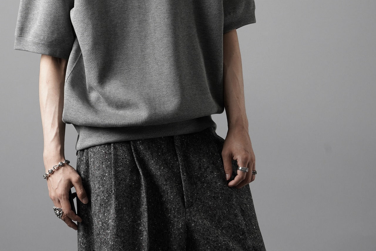 N/07 BASIC TOP / RIBBED CARDBOARD KNIT JERSEY (GREY)