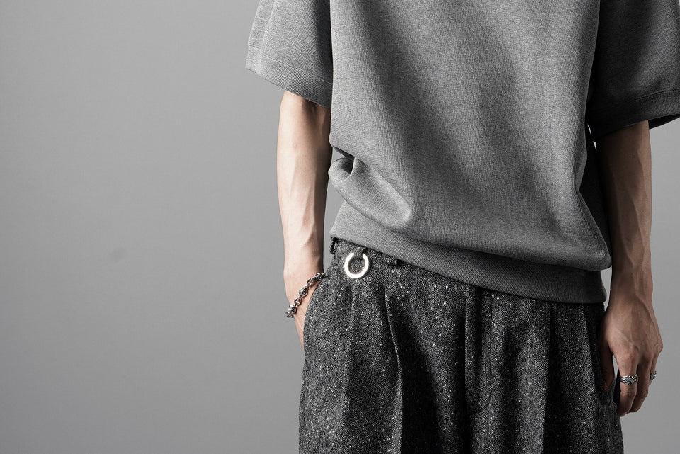 画像をギャラリービューアに読み込む, N/07 BASIC TOP / RIBBED CARDBOARD KNIT JERSEY (GREY)