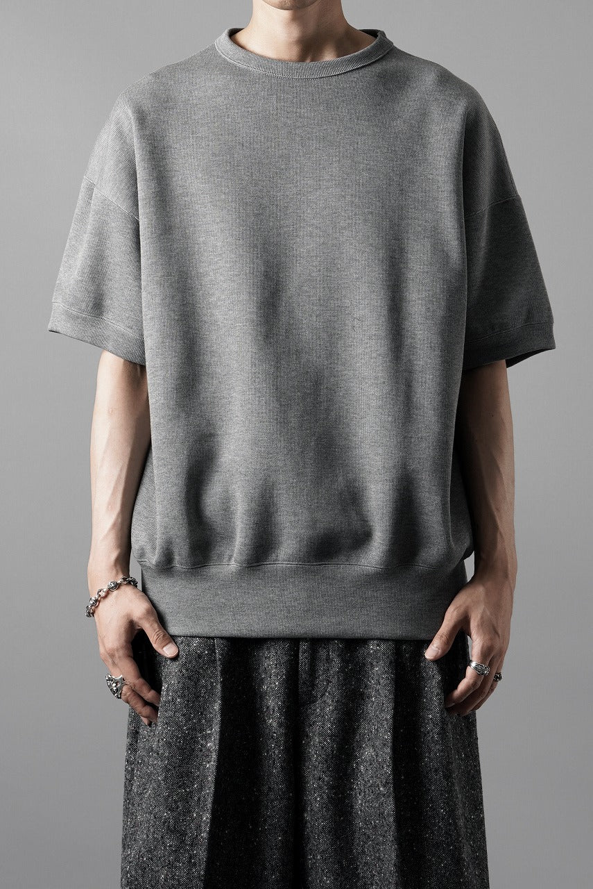 画像をギャラリービューアに読み込む, N/07 BASIC TOP / RIBBED CARDBOARD KNIT JERSEY (GREY)