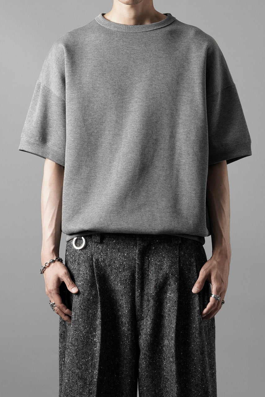 画像をギャラリービューアに読み込む, N/07 BASIC TOP / RIBBED CARDBOARD KNIT JERSEY (GREY)
