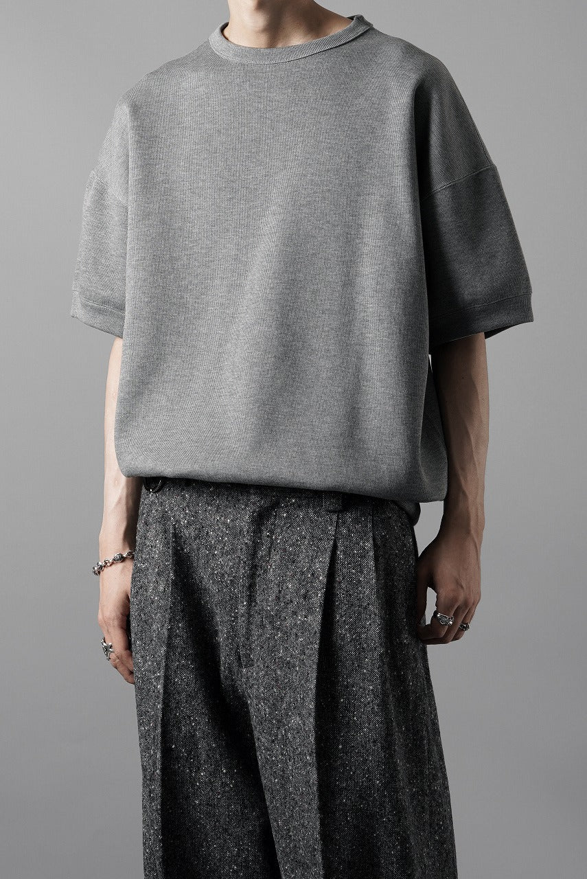 N/07 BASIC TOP / RIBBED CARDBOARD KNIT JERSEY (GREY)