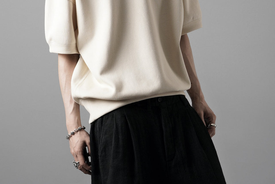 画像をギャラリービューアに読み込む, N/07 BASIC TOP / RIBBED CARDBOARD KNIT JERSEY (LIGHT BEIGE)