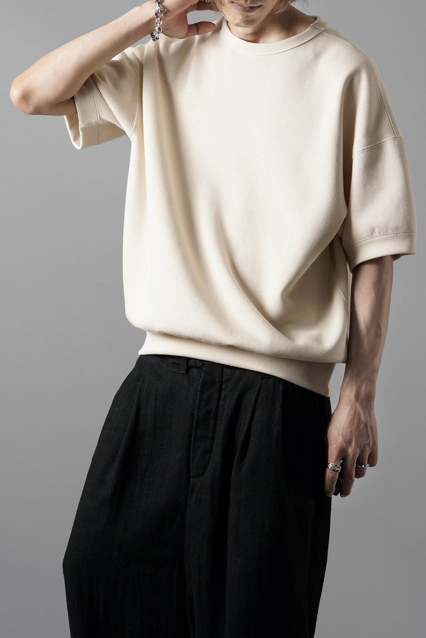 画像をギャラリービューアに読み込む, N/07 BASIC TOP / RIBBED CARDBOARD KNIT JERSEY (LIGHT BEIGE)