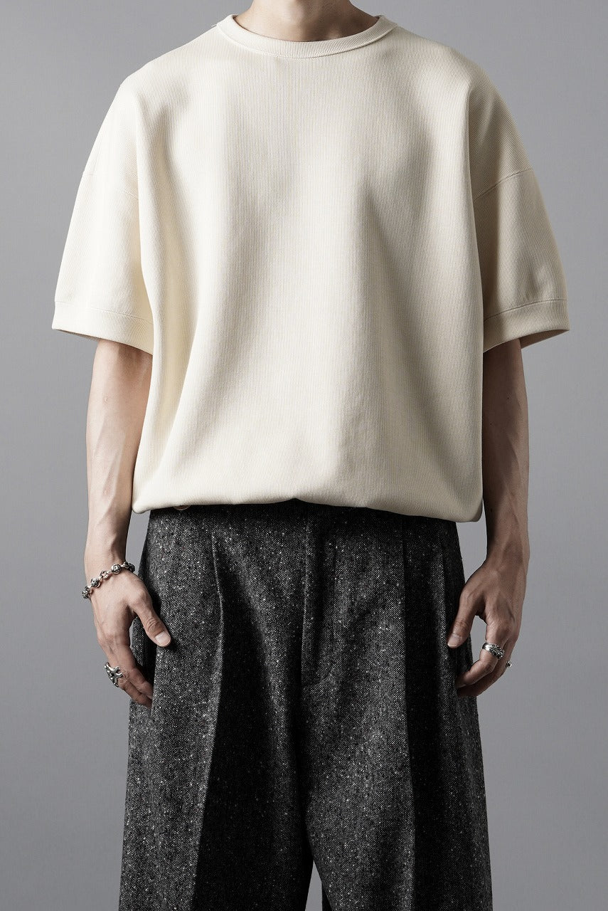 画像をギャラリービューアに読み込む, N/07 BASIC TOP / RIBBED CARDBOARD KNIT JERSEY (LIGHT BEIGE)