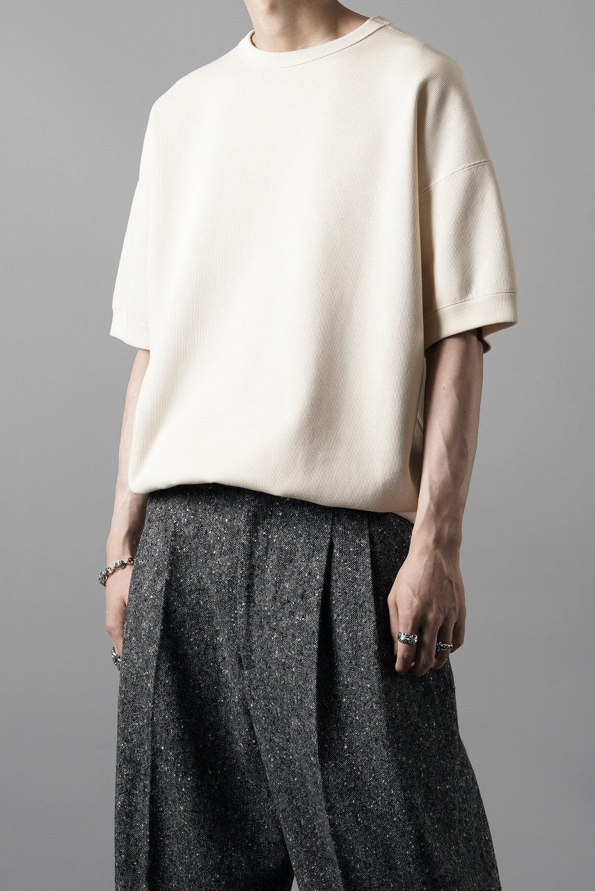 画像をギャラリービューアに読み込む, N/07 BASIC TOP / RIBBED CARDBOARD KNIT JERSEY (LIGHT BEIGE)