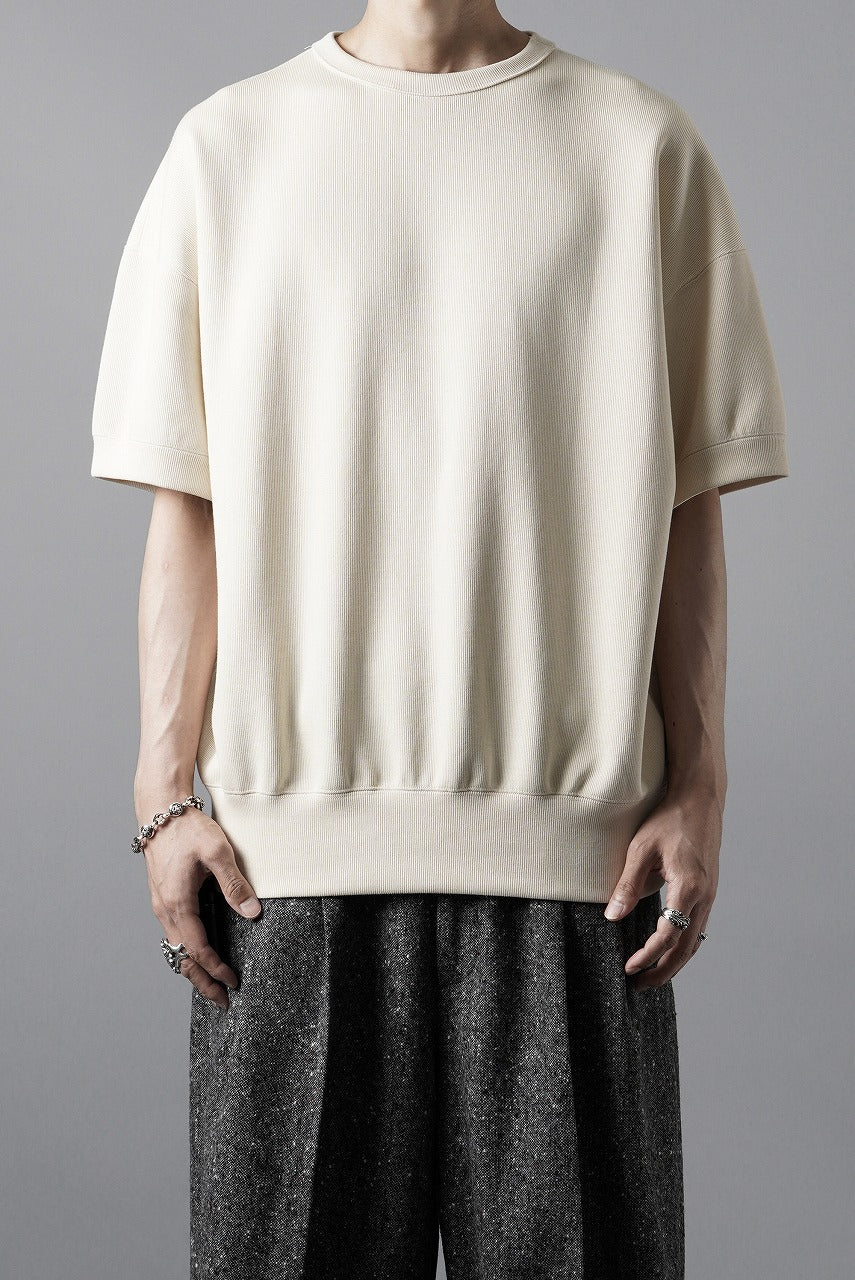 画像をギャラリービューアに読み込む, N/07 BASIC TOP / RIBBED CARDBOARD KNIT JERSEY (LIGHT BEIGE)
