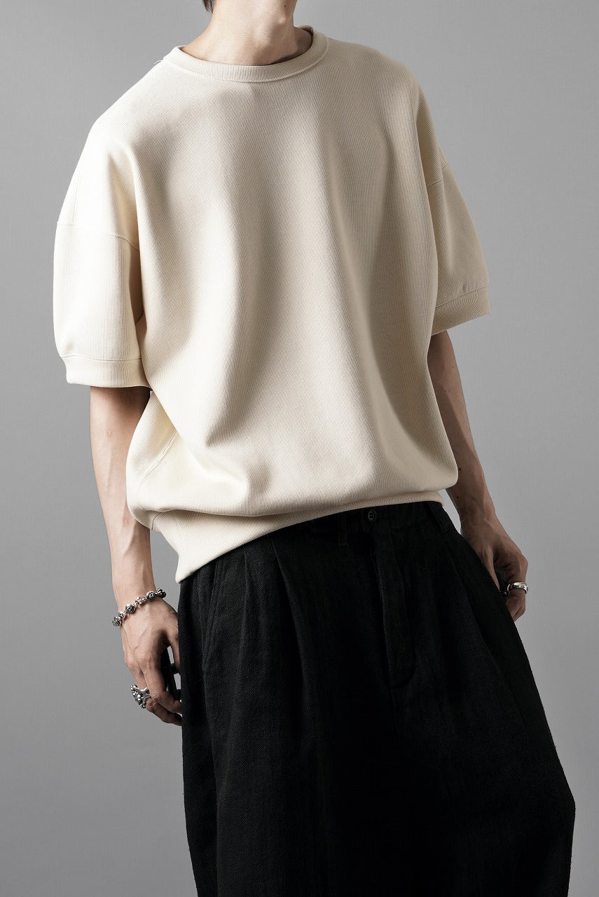 画像をギャラリービューアに読み込む, N/07 BASIC TOP / RIBBED CARDBOARD KNIT JERSEY (LIGHT BEIGE)