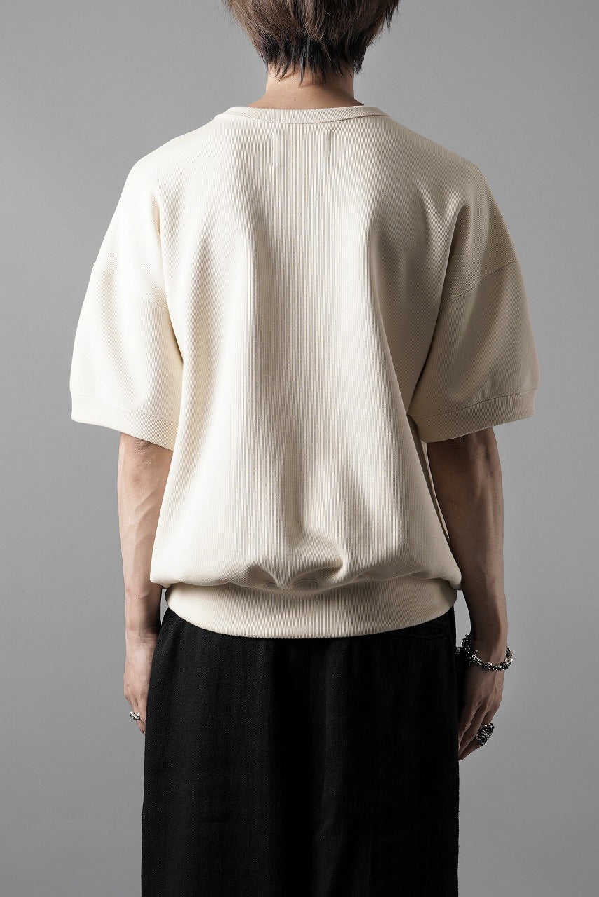 画像をギャラリービューアに読み込む, N/07 BASIC TOP / RIBBED CARDBOARD KNIT JERSEY (LIGHT BEIGE)