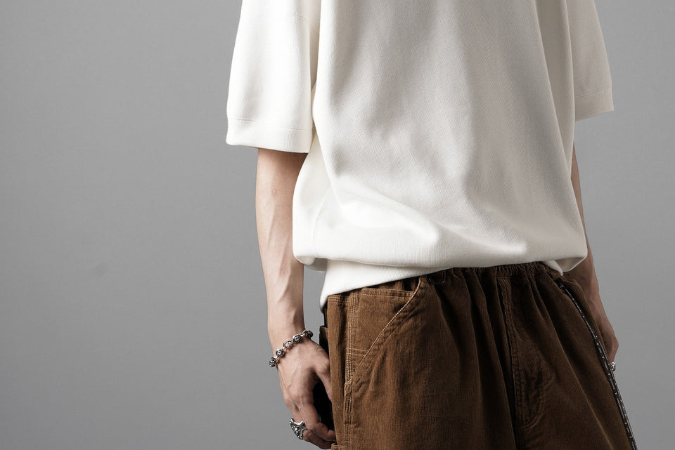 画像をギャラリービューアに読み込む, N/07 BASIC TOP / RIBBED CARDBOARD KNIT JERSEY (WHITE)