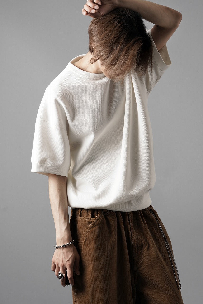 画像をギャラリービューアに読み込む, N/07 BASIC TOP / RIBBED CARDBOARD KNIT JERSEY (WHITE)