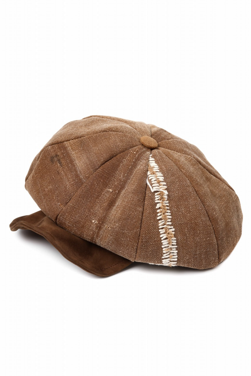 ierib Casquette Cap / Vintage SAKABUKURO x Lamb Suede Leather (BROWN #B)