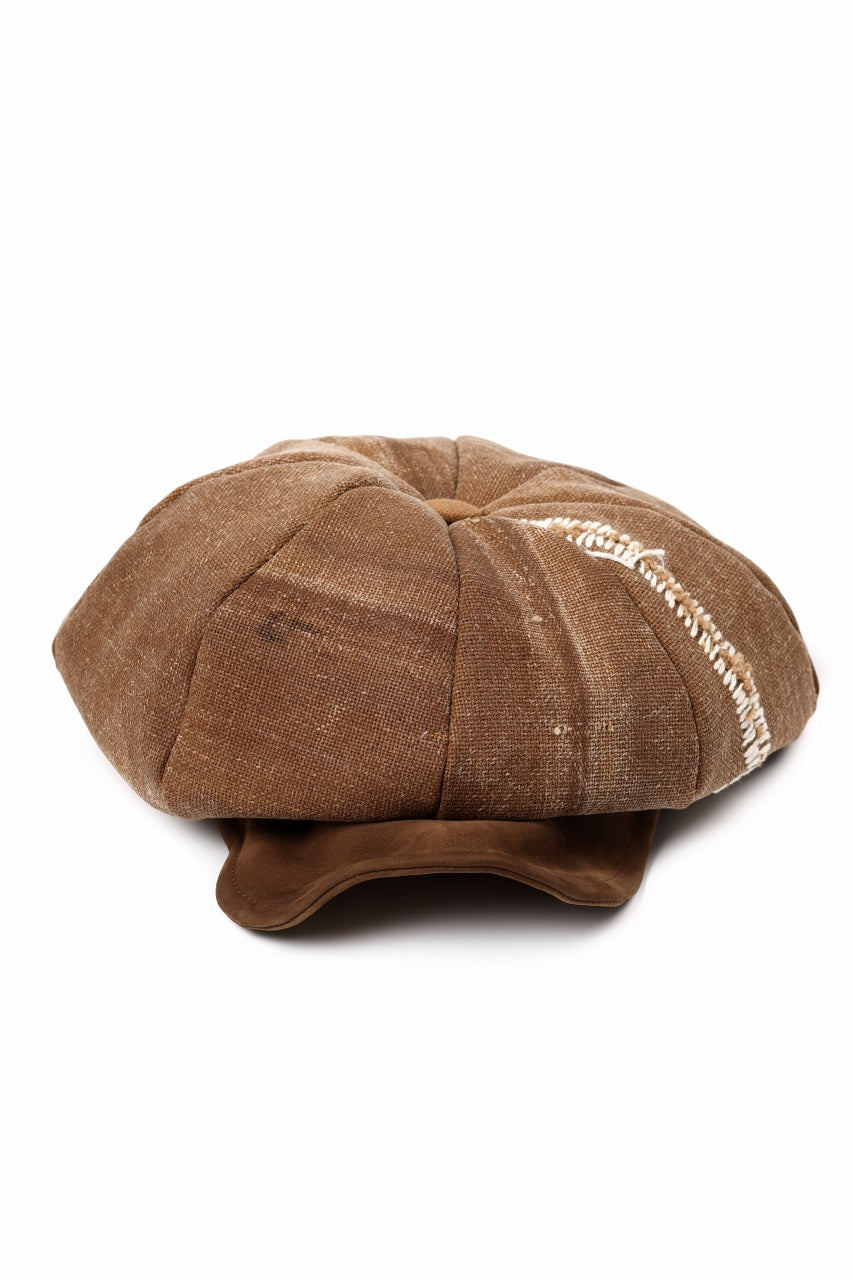 ierib Casquette Cap / Vintage SAKABUKURO x Lamb Suede Leather (BROWN #B)