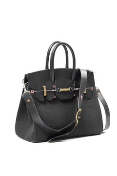 画像をギャラリービューアに読み込む, ierib exclusive 2Way Bark Bag 30 / Heavy Linen Canvas + Saddle Leather (BLACK #B)