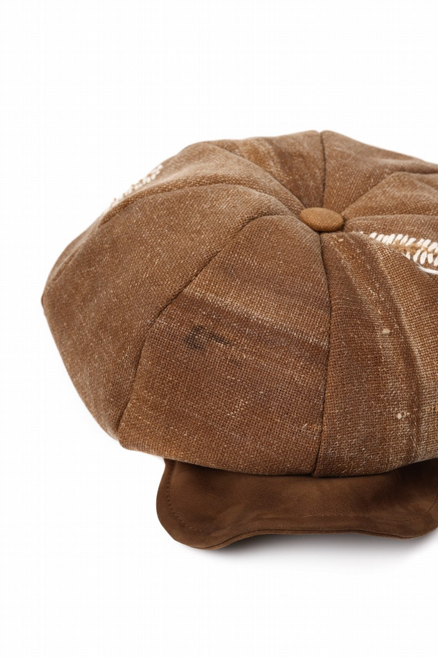 ierib Casquette Cap / Vintage SAKABUKURO x Lamb Suede Leather (BROWN #B)