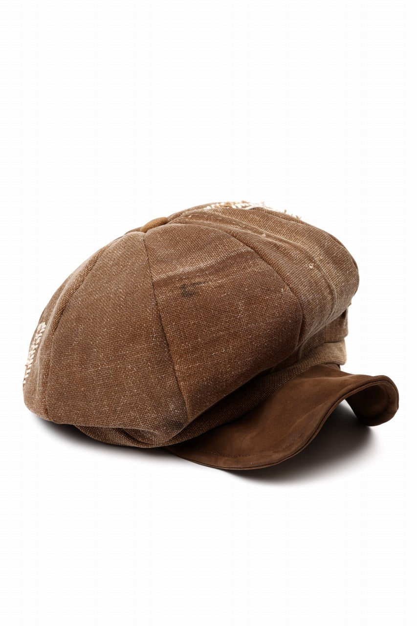 ierib Casquette Cap / Vintage SAKABUKURO x Lamb Suede Leather (BROWN #B)