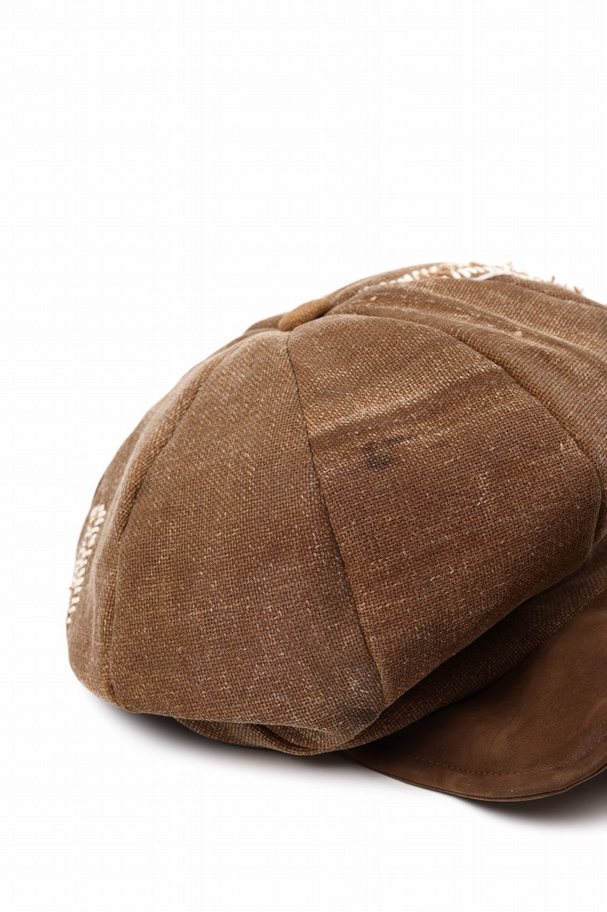 ierib Casquette Cap / Vintage SAKABUKURO x Lamb Suede Leather (BROWN #B)