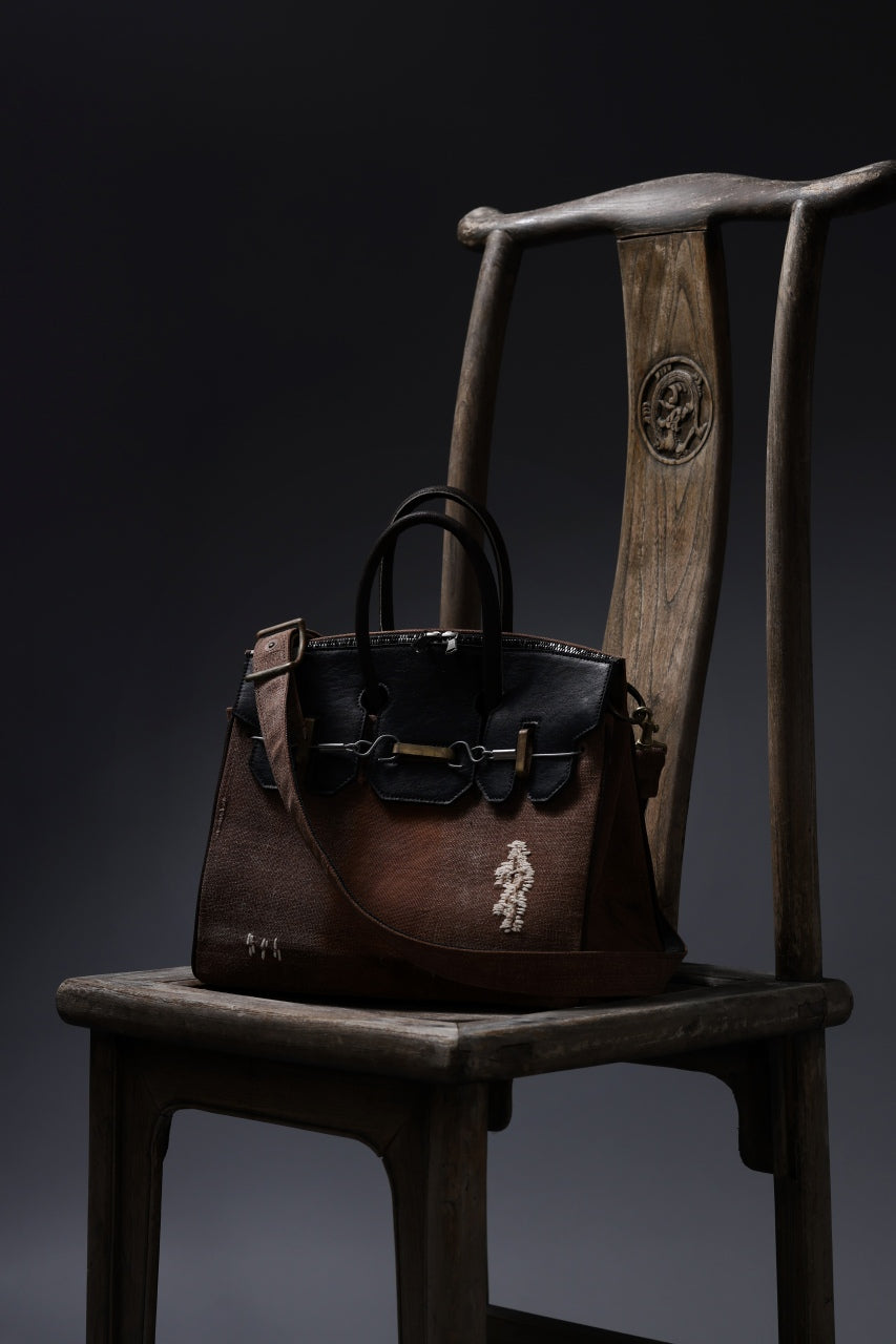 ierib exclusive 2Way Bark Bag / Vintage SAKABUKURO + FVT Oiled Horse Leather (BROWN / BLACK)