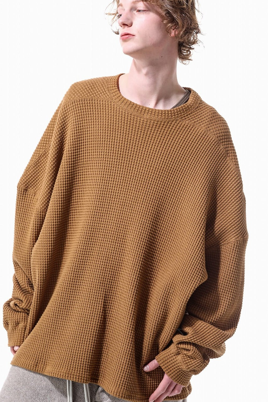 A.F ARTEFACT OVER SIZE TOP / HEAVY WAFFLE JERSEY (CAMEL)