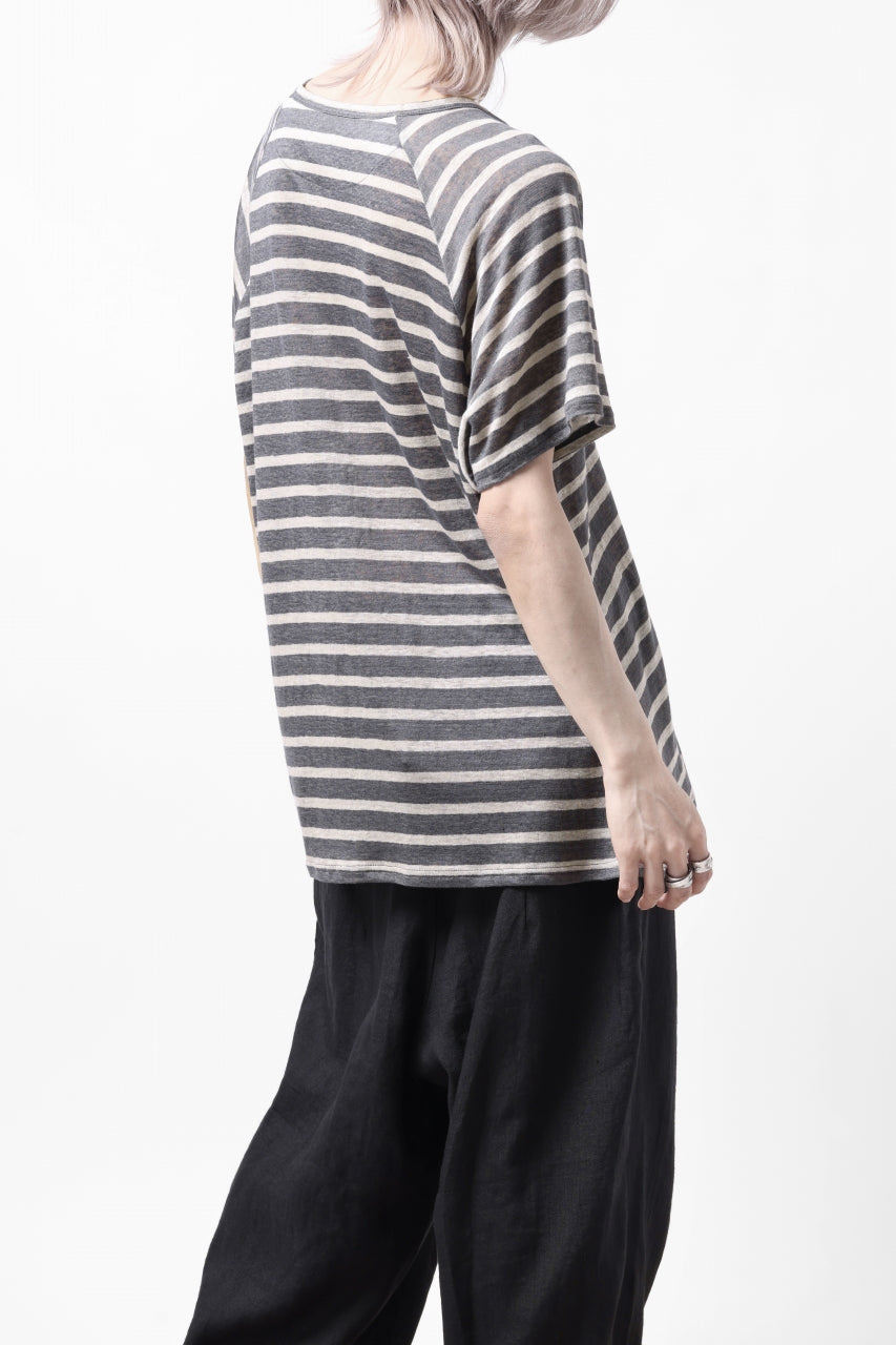 CAPERTICA BORDER PRISONER SHIRT / LINEN JERSEY (CHARCOAL GRAY)