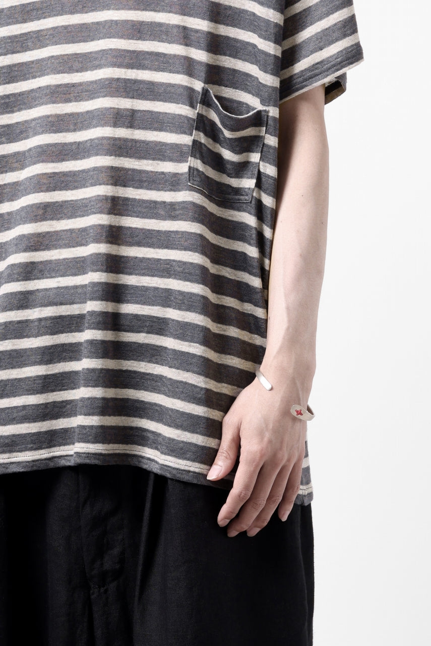 画像をギャラリービューアに読み込む, CAPERTICA BORDER PRISONER SHIRT / LINEN JERSEY (CHARCOAL GRAY)