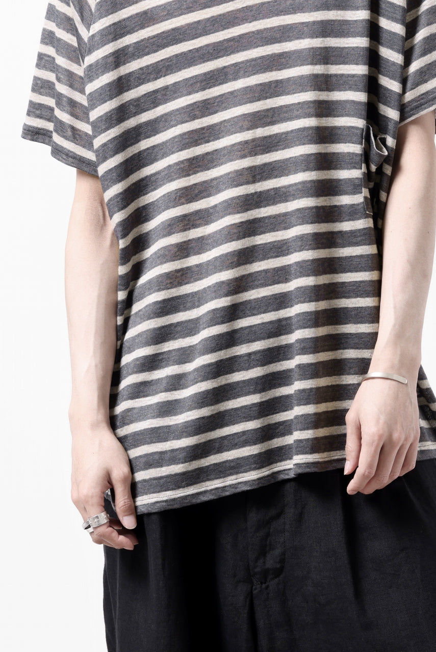 CAPERTICA BORDER PRISONER SHIRT / LINEN JERSEY (CHARCOAL GRAY)