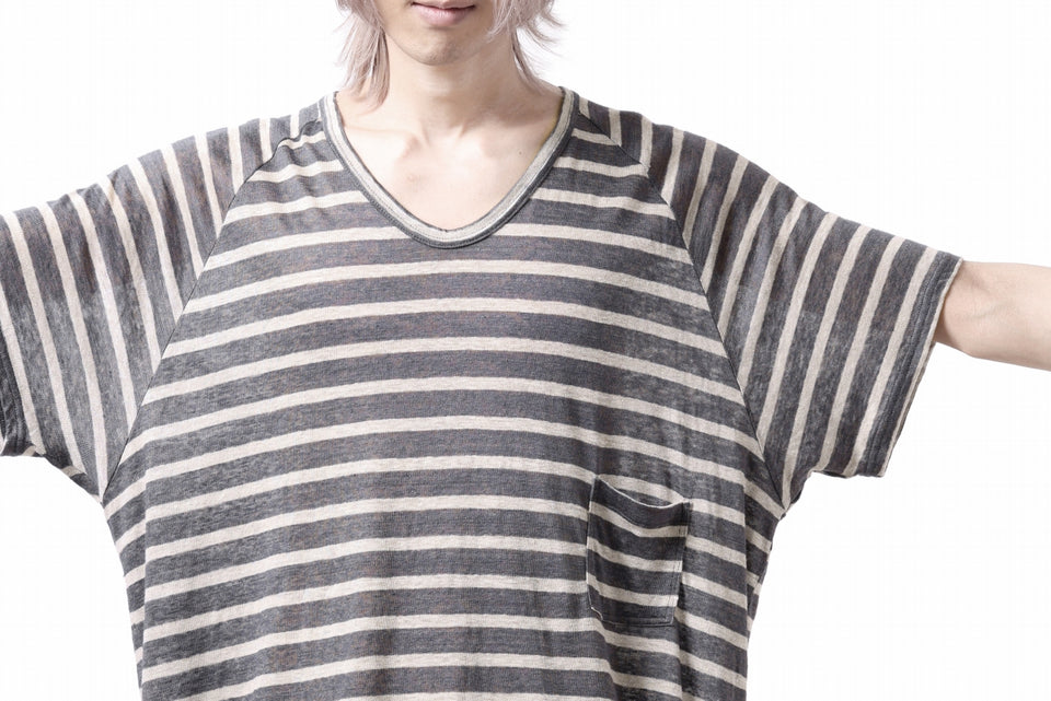 画像をギャラリービューアに読み込む, CAPERTICA BORDER PRISONER SHIRT / LINEN JERSEY (CHARCOAL GRAY)