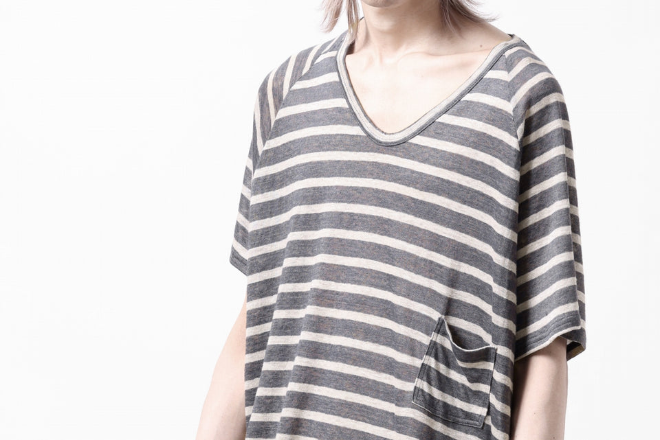 Load image into Gallery viewer, CAPERTICA BORDER PRISONER SHIRT / LINEN JERSEY (CHARCOAL GRAY)