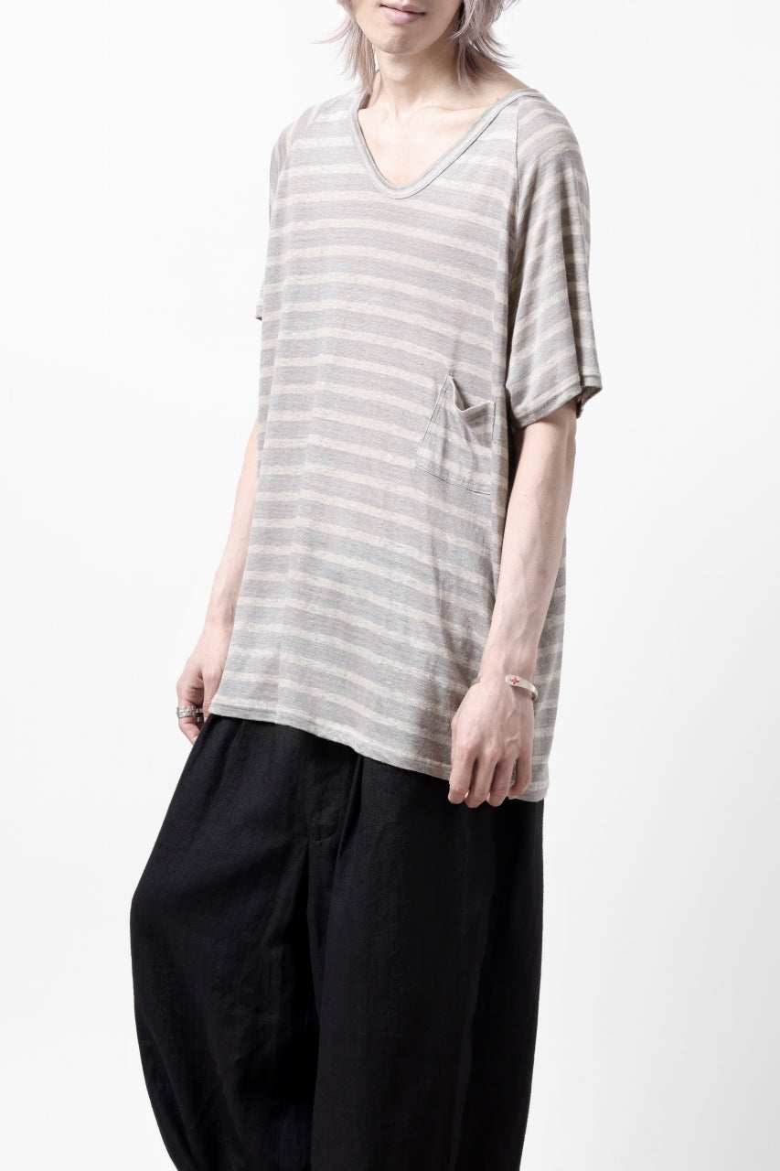 CAPERTICA BORDER PRISONER SHIRT / LINEN JERSEY (SILVER GRAY)