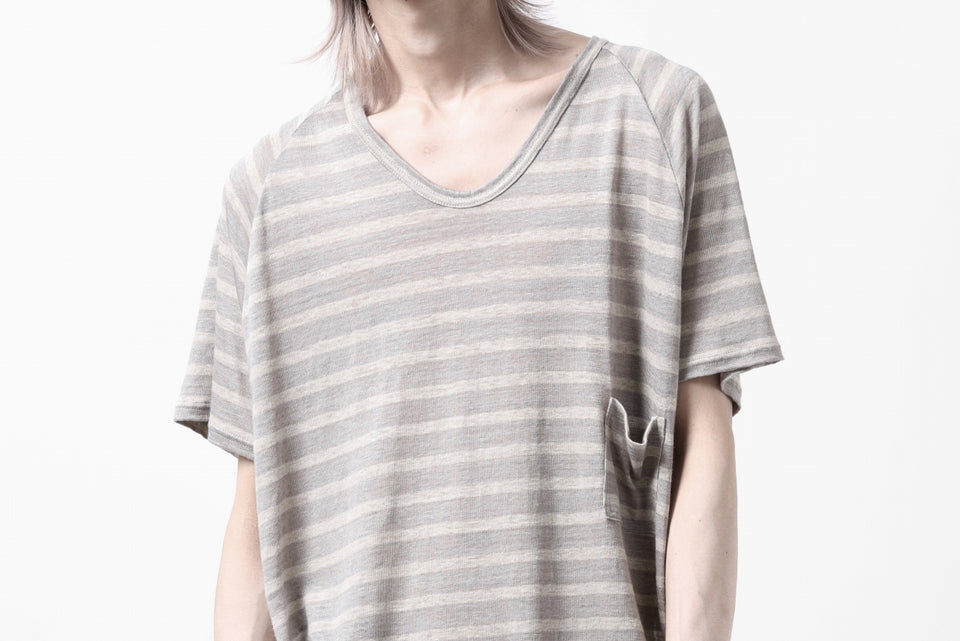 画像をギャラリービューアに読み込む, CAPERTICA BORDER PRISONER SHIRT / LINEN JERSEY (SILVER GRAY)