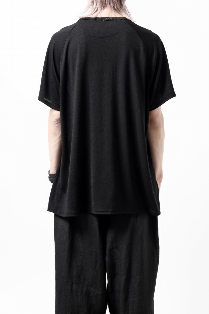 CAPERTICA PRISONER SHIRTS / SUPER 120s WASHABLE WOOL JERSEY (BLACK)