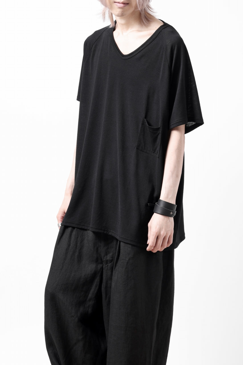 CAPERTICA PRISONER SHIRTS / SUPER 120s WASHABLE WOOL JERSEY (BLACK)