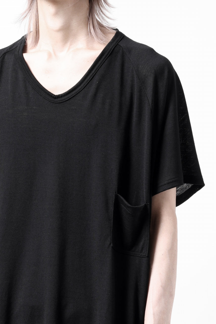 CAPERTICA PRISONER SHIRTS / SUPER 120s WASHABLE WOOL JERSEY (BLACK)